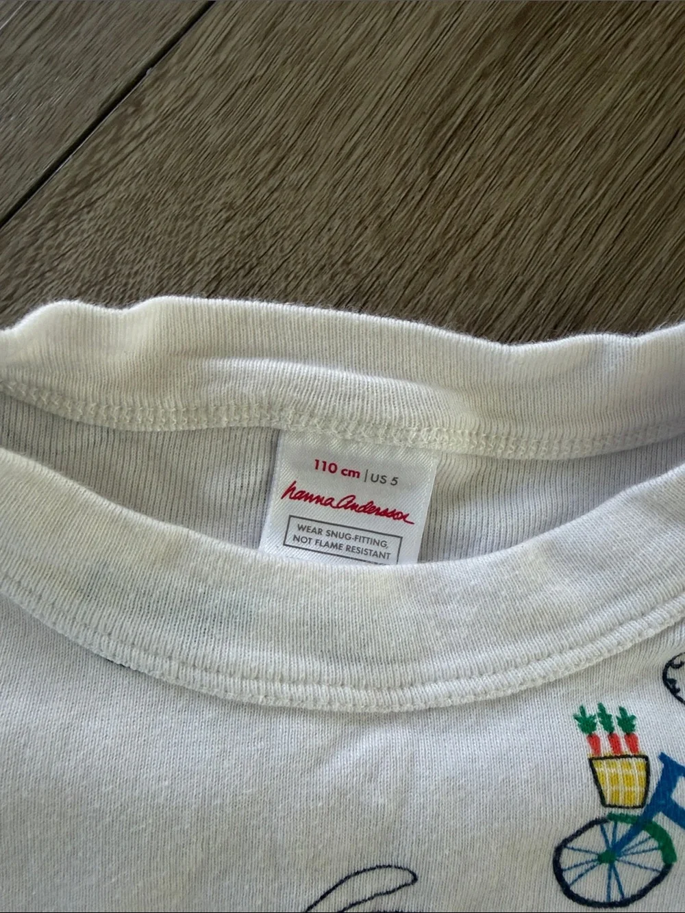 Hanna Andersson White Bunny Bicycle organic cotton Pajama Set size 5